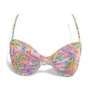 Pastel floral bikini top